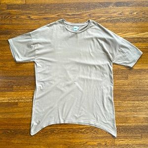 Men’s ASOS Tan Cotton Tee Shirt with curved hem